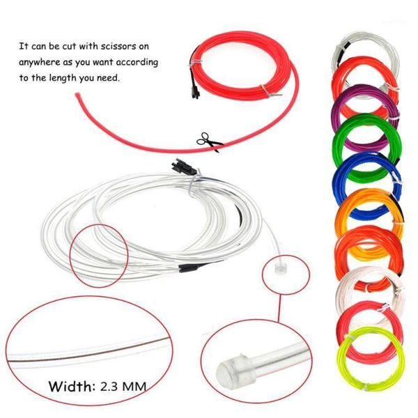 

el wire kit portable neon lights for parties halloween blacklight runrope tube waterproof el wire led strip 3m1