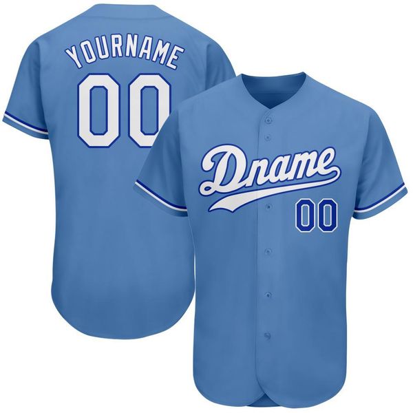 

custom light blue white-royal-0009 authentic baseball jersey, Blue;black