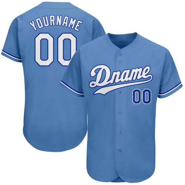 Jersey di baseball di Bianco-Royal-Royal-0009 azzurro