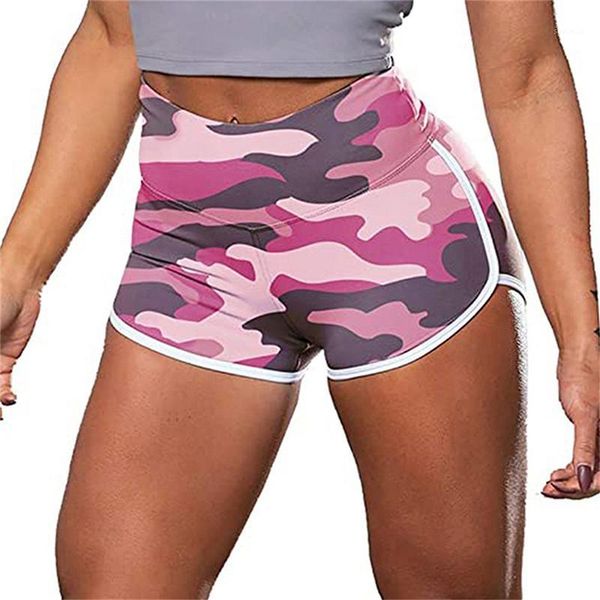 

plus size new women fashion camouflage tie-dye print summer high stretch waist solid color loose beach style casual shorts1, White;black