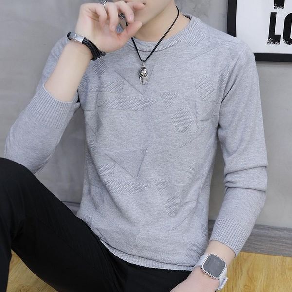 

varsanol winter sweaters for men o neck slim sweater long sleeve knitting pullover knitwear casual solid polyester coats1, White;black