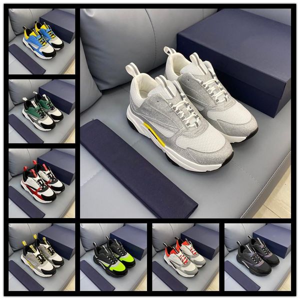 

men technical knit calfskin trainers platform shoes brand women designer sneakers luxury fashion b22 sneakers reflective couple casual shoes, Black