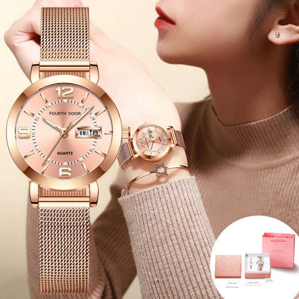 

the women's watch waterproof luminous in dark, Slivery;brown