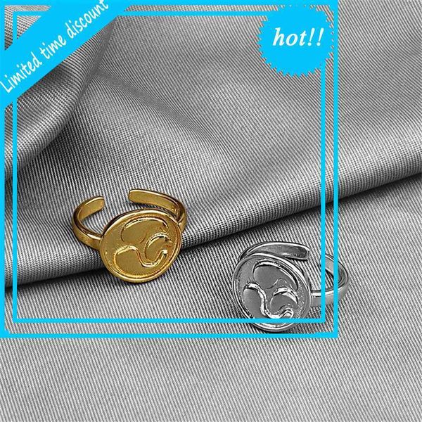 

2021 new simple round ring, female korean ins minority design, student's index finger jewelry, Golden;silver