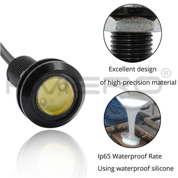 

белый красный 18 мм 2m dc 12v eagle eye light дневной запуск резервного копирования двигателя светодиодные парковки сигнал лампы водонепрони