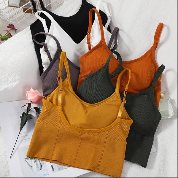 

underwear crop women with paded lingerie women cottons tank adjustable straps crop for women, White