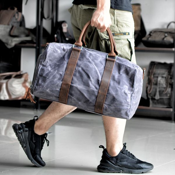 

waxed back canvas travel weekend of men great capacity gym bag with shoe compartment lyrl