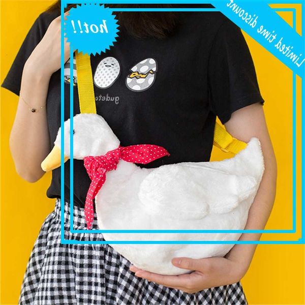 

japan and south korea girl soft cute simulation duck single shoulder messenger bag plush cartoon goose backpack schoolbag