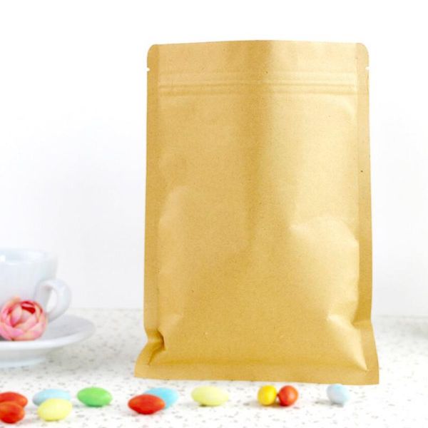 

gift wrap 100 pcs small/big kraft paper packaging bags, brown dried cookie sample pack bag pouch