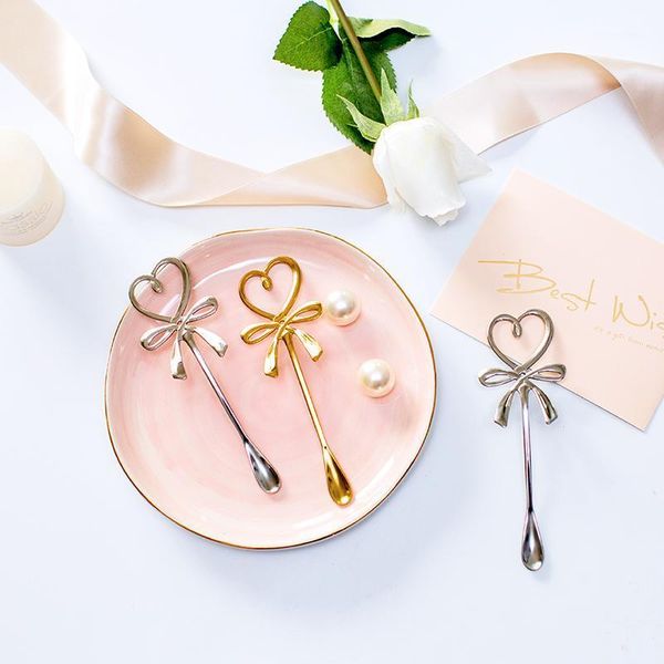 

butterfly heart shap coffee spoon dessert spoon hanging teaspoon glod silver stainless steel stir flatware dinnerware1