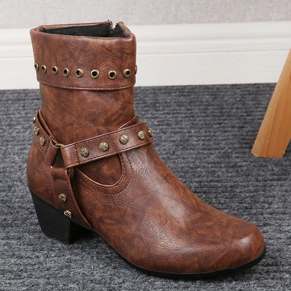 

boots 2021 autumn ankle retro trend women naked adies shoes est type botas mujer1, Black