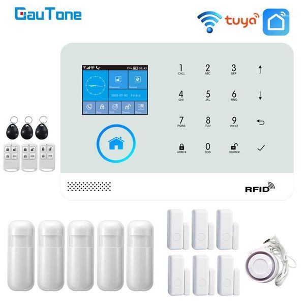 

gautone new pg103 tuya wifi alarm system security home with motion sensors smart life app control1