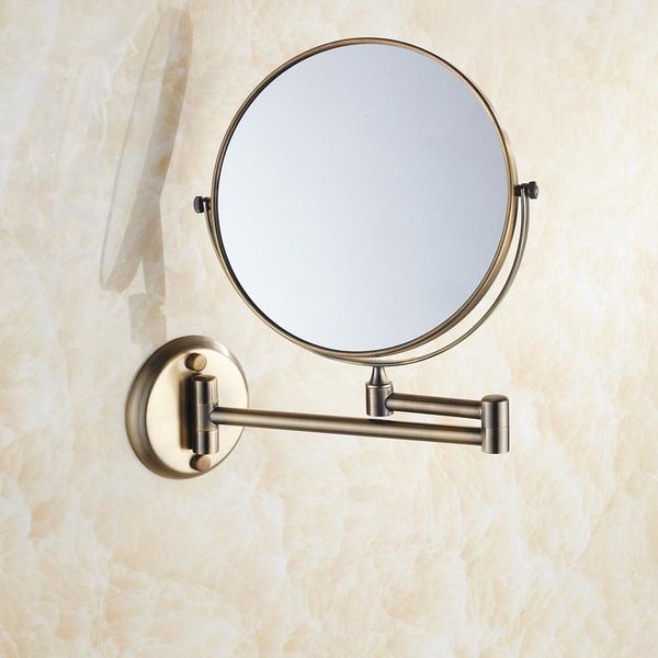 

langyo bath mirrors 3 x magnifying mirror of bathroom makeup mirror folding shave 8 dual side brass wall round mirrors wmtdbj