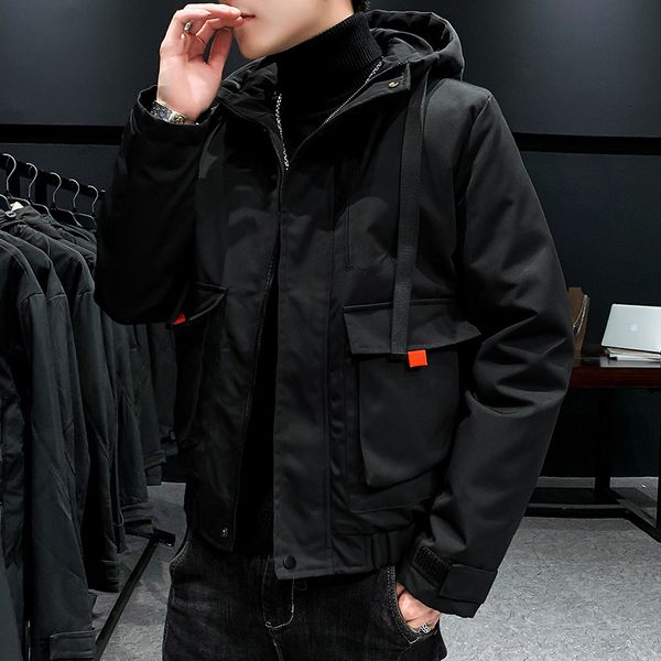 

2021 new men autumn japanese fashion style hooded coat up windbreaker blue mens clothing jacket gssd, Black;brown