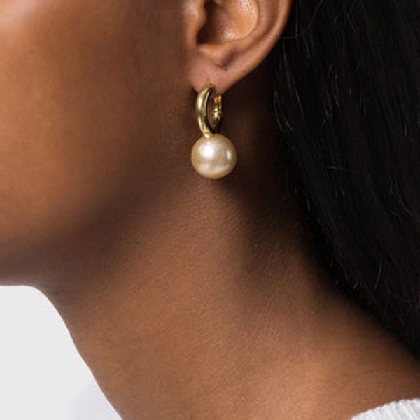 

dangle chandelier woman earings brass plating 18k gold pearl hoop ladies temperament french style luxury jewelry, Silver