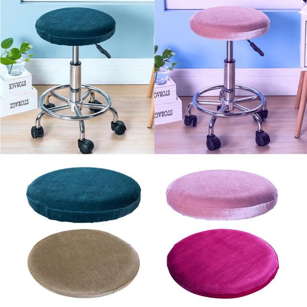 

chair covers velvet elastic round bar stool cover slipcover protector 30-38cm