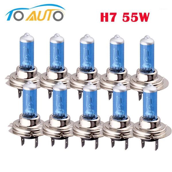 

car headlights lamp h7 bulb 6000k 55w 10pcs lights cars fog halogen white light 12v car-styling1