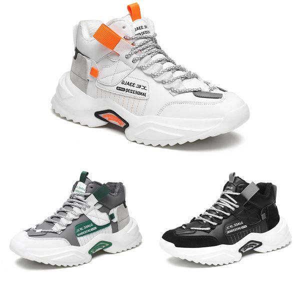 

2021 non-brand platform men plus cashmere shoes black white orange green gray fashion outdoor students mens sports sneakers 39-44
