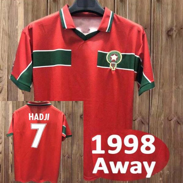 

1998 morocco m. hadji98 retro jersey national team bassir abrami neqrouz ouakili home green football jersey jersey volume_up content_cop, Black;yellow