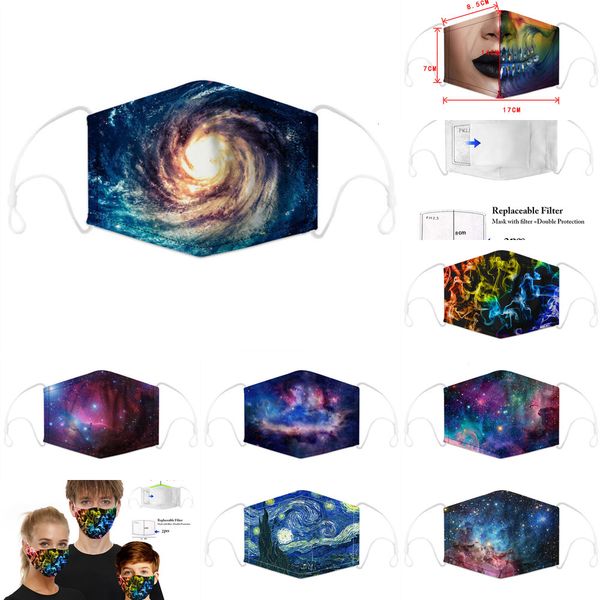

with filter reusable starry digital print cotton washable breathable dustproof anti smog pm2.5 protective masks 4 n4qpq