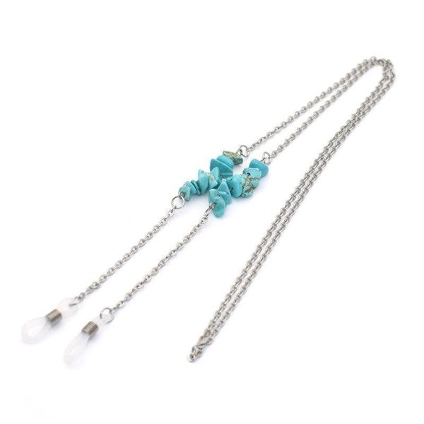 

2020 stainless steel cool glasses lanyard blue pink purple transparent crystal stone eyeglasses chain sunglasses accessories h bbyire