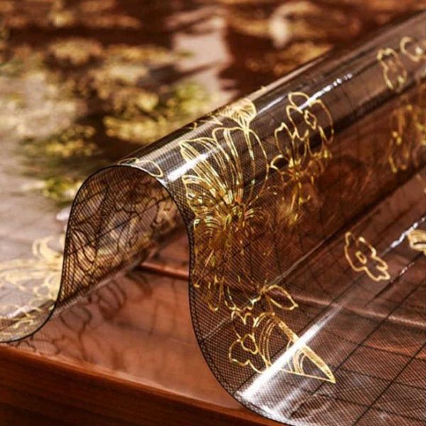 

table cloth 2021 custom size golden flower tablecloth rectangular pvc waterproof square plastic cover