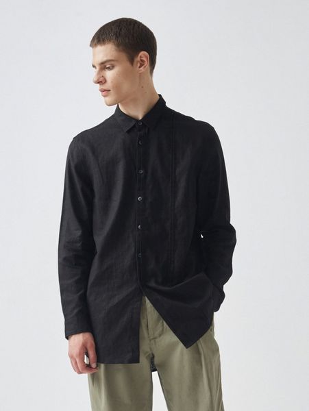 

men solid button front shirt q8am#, White;black