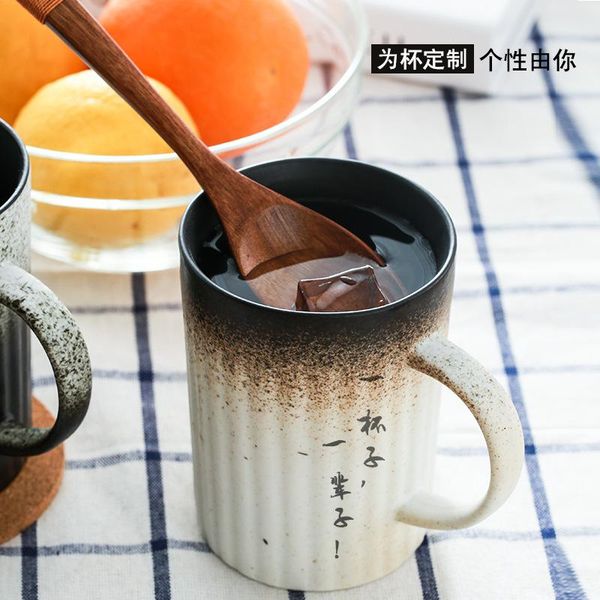 

hand made coffee cup with spoon with milk mugs frosted cups vintage jingdezhen large capacity ceramics hand made coffee jllnno