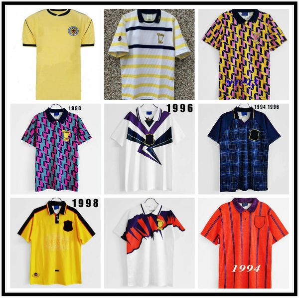 

88/89 scotland retro soccer jersey 1994 classic away #10 mcallister #9 mccoist soccer shirt #6 whyet #17 w.mckinlay football uniforms, Black;yellow