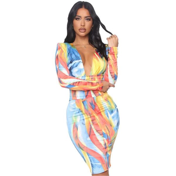 

casual dresses for women 2021 geometric print long sleeve mini dress high waist party night club v neck midi ladies, Black;gray