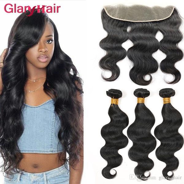 

most popular 13x4 brazilian lace frontal closure with body wave virgin hair bundles remy human hair extensions and frontal weaves closure, Black;brown