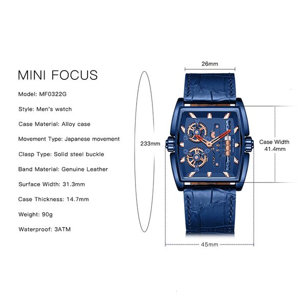 

mini focus brand luxury watches mens 2020 quartz men watch creative rotating design leather gents clock fashion wristwatch, Silver