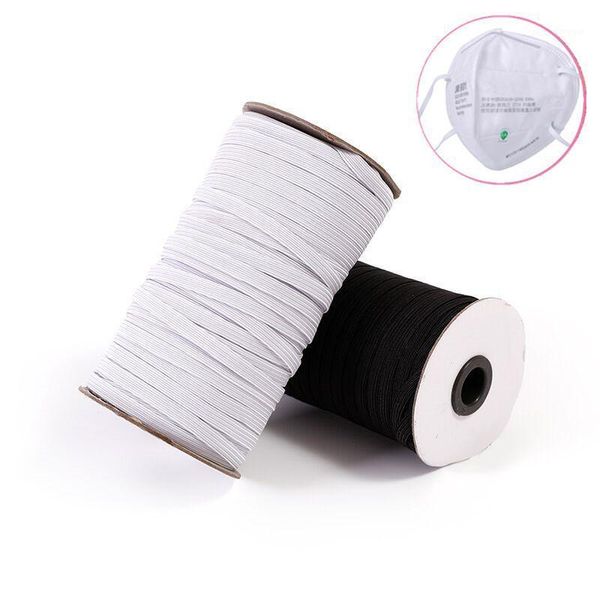 

100 yards long elastic band for sewing knitted elastic rope high elasticity knitwear diy accessories for cloth home decoration1, Black;white