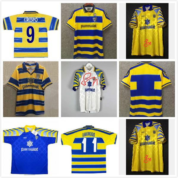 

1998 99 00 parma ретро футбол джерси 1999 00 parma crespo thuram baggio parma calcio retro home football jersey retro home 99 00 чемпион, Black;yellow