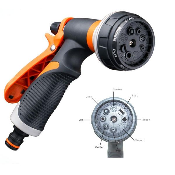 

garden hoses 8 pattern water gun hose nozzle for car washing sprayer head portable yard pipe tube tools