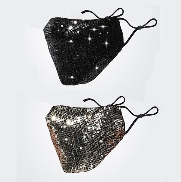 

washable bling sequin reusable women face cotton masks designer luxury dust-proof protecti