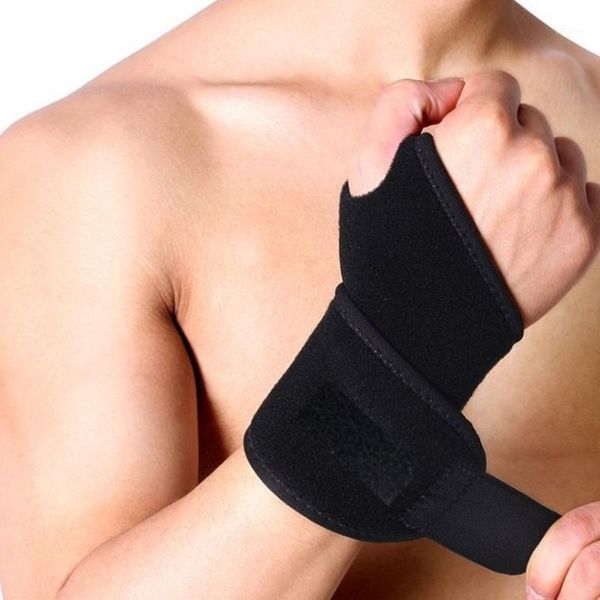 

wrist support 15#1pc guard band brace carpal tunnel sprains strain gym strap sports pain relief wrap bandage lightweighted1, Black;red