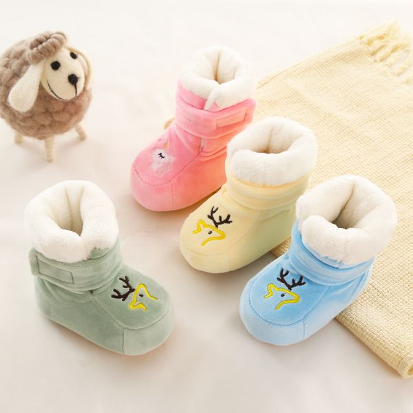 

newborn baby single-layer shoes socks cant fall off in autumn and winter-six months toddler soft bottom-year-old newborn baby cotton shoes, Black;red