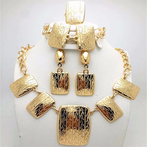 

2021 new arrival women accessories pendant necklace earrings jewelry set girl square shinny stainless steel pendant, Silver