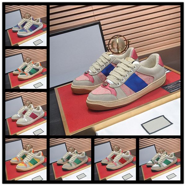 

casual shoes fashion sneakers lace-up shoes green red stripe black leather bee embroidered size 38-45