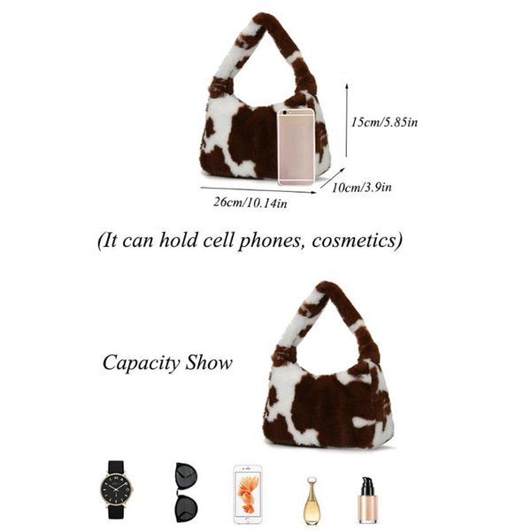 

fashion leopard print handbag women plush shoulder bag autumn winter handbag h8wd