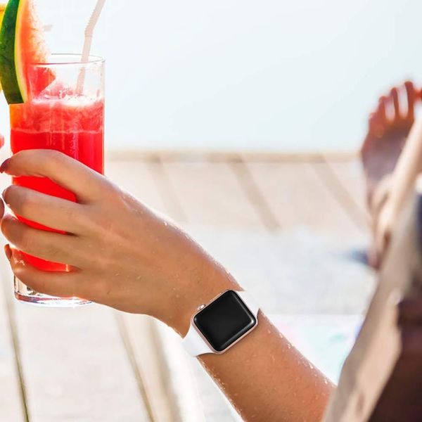 

тонкий ремешок для часовой полосы 40 мм 44 мм 38 мм 42 мм мягкий спортивный силиконовый ремень correa wrsit браслет iwatch серия 3 4 5 sqcvx, Black;brown