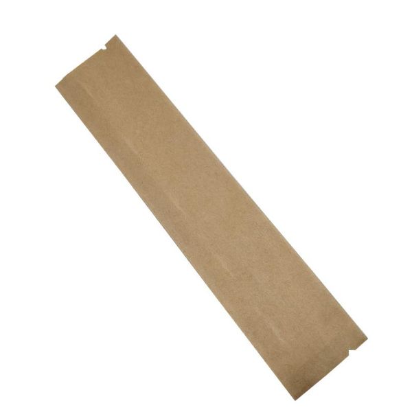

300pcs/lot brown kraft paper open heat sealing package bag coffee powder dry flower vacuum packing pouch grocery sto wmthpq