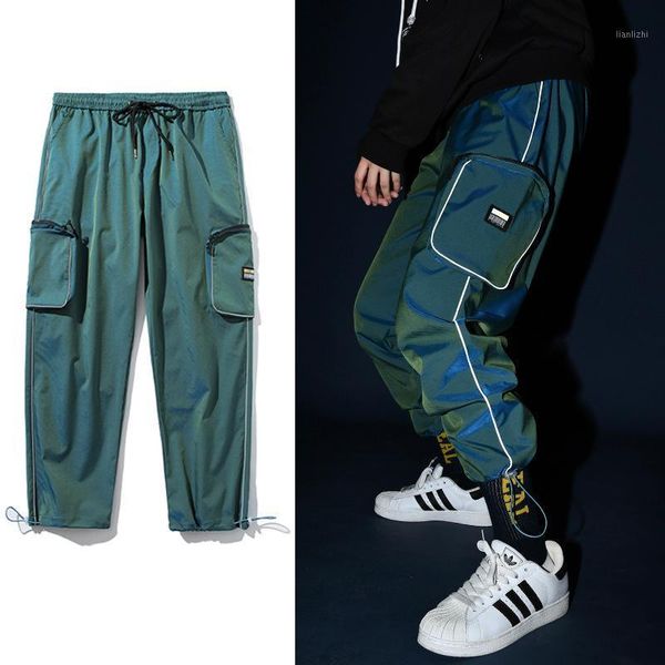 

2020 men's casual pants cargo trousers fashion hip hop streetwear ankle length male pants1, Black