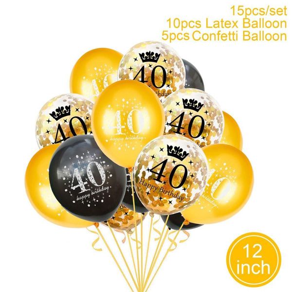 

qifu black gold number ballon 40 birthday party decor 40th birthday supplies 40 years anniversary happy birthday balloon wmtprm