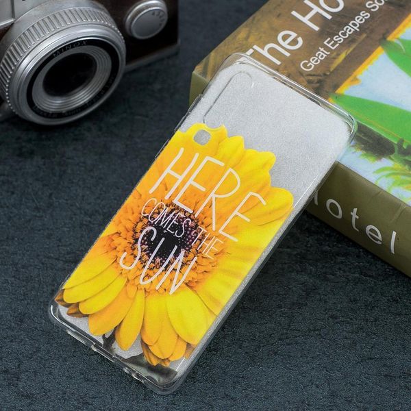 

sunflower pattern transparent tpu protective case for huawei p30