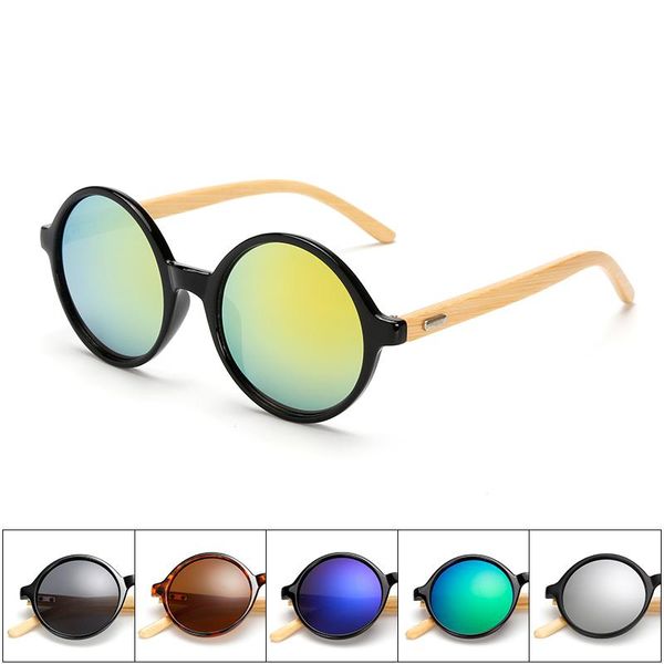 

new arrival wood sunglasses women round sun glasses bamboo sunglasses for women men mirror eyewear retro de sol masculino, White;black