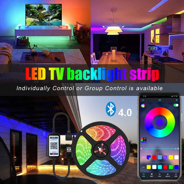 

5Pieces/Lot DIY TV PC Dream Screen USB LED Strip Tape Screen Backlight Bluetooth Remote Control Light H-best 2016