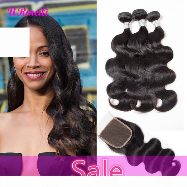 

peruvian virgin hair 3 bundles with closure 10a grade peruvian body wave with closure body wave human hair bundles with lace closure, Black;brown