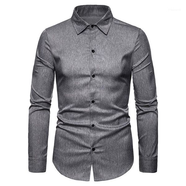 

mens long sleeve shirt dress up professional shirt long sleeve mens grey slim fit solid color men business dress1, White;black